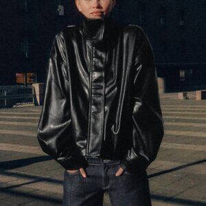 FAUX LEATHER VOLUME JACKET